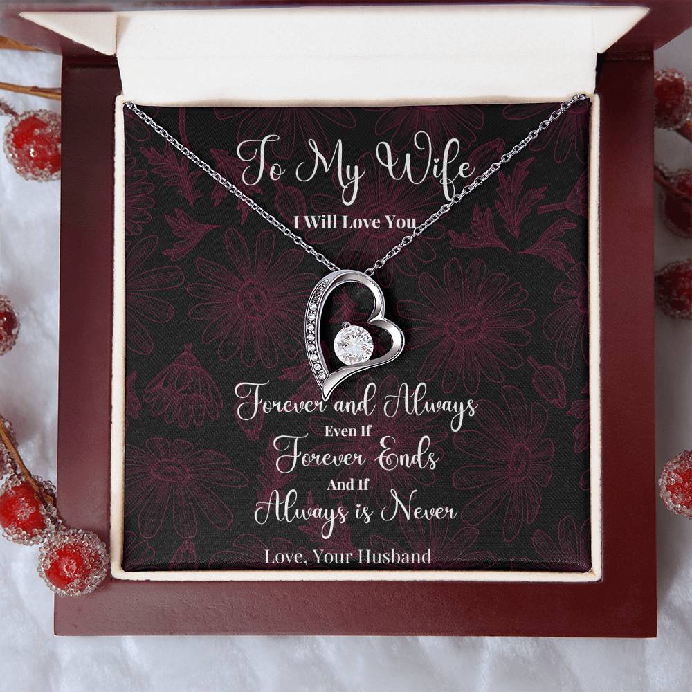 To My Wife - I Will Love You - Forever Love Necklace