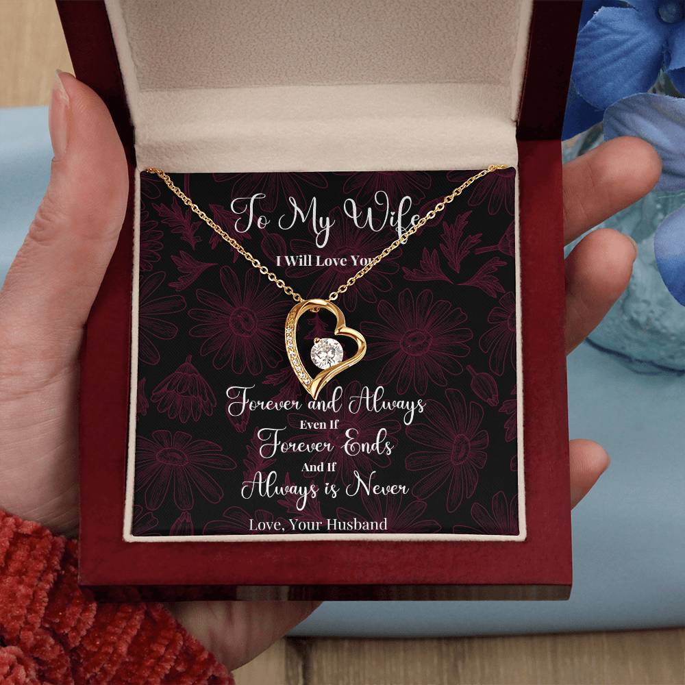 To My Wife - I Will Love You - Forever Love Necklace