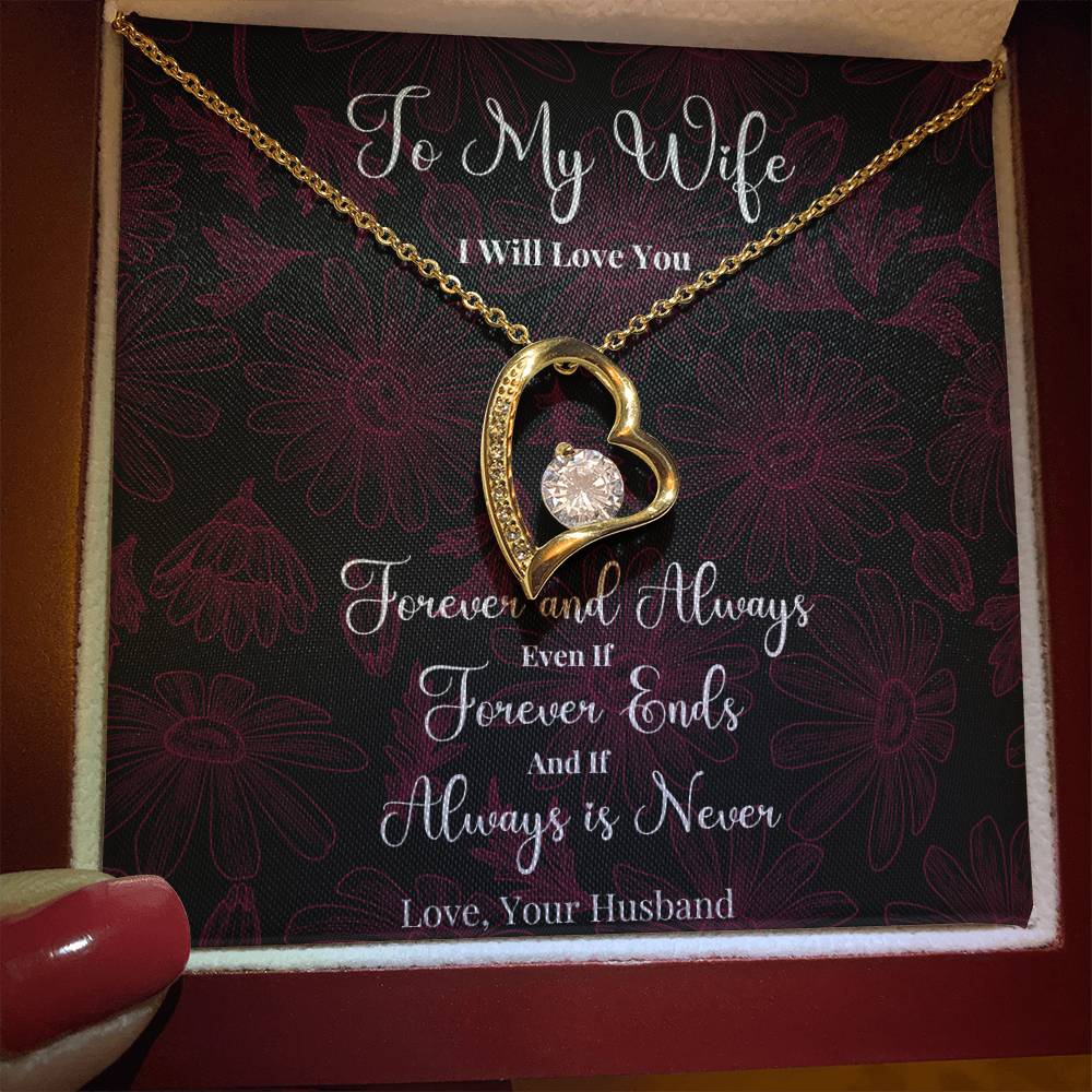 To My Wife - I Will Love You - Forever Love Necklace