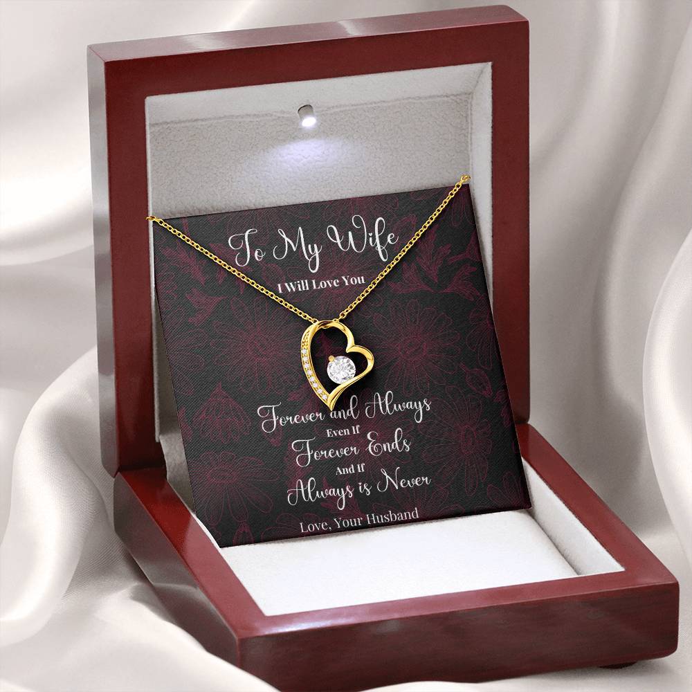 To My Wife - I Will Love You - Forever Love Necklace