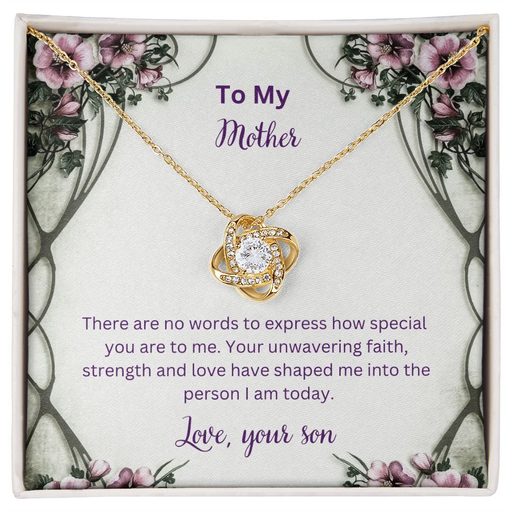 To My Mother - No Words To Express How Special You Are - Love Knot Necklace