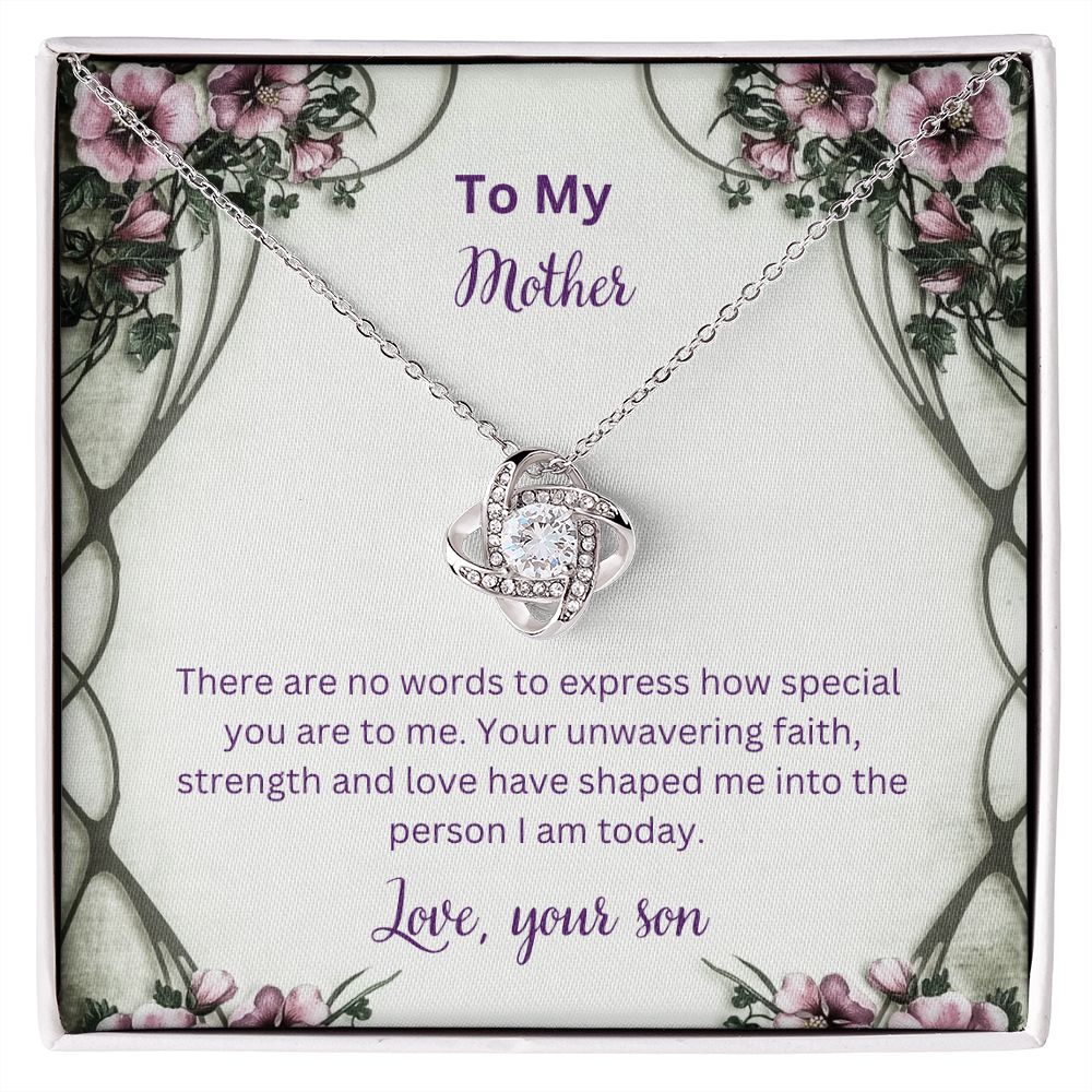 To My Mother - No Words To Express How Special You Are - Love Knot Necklace