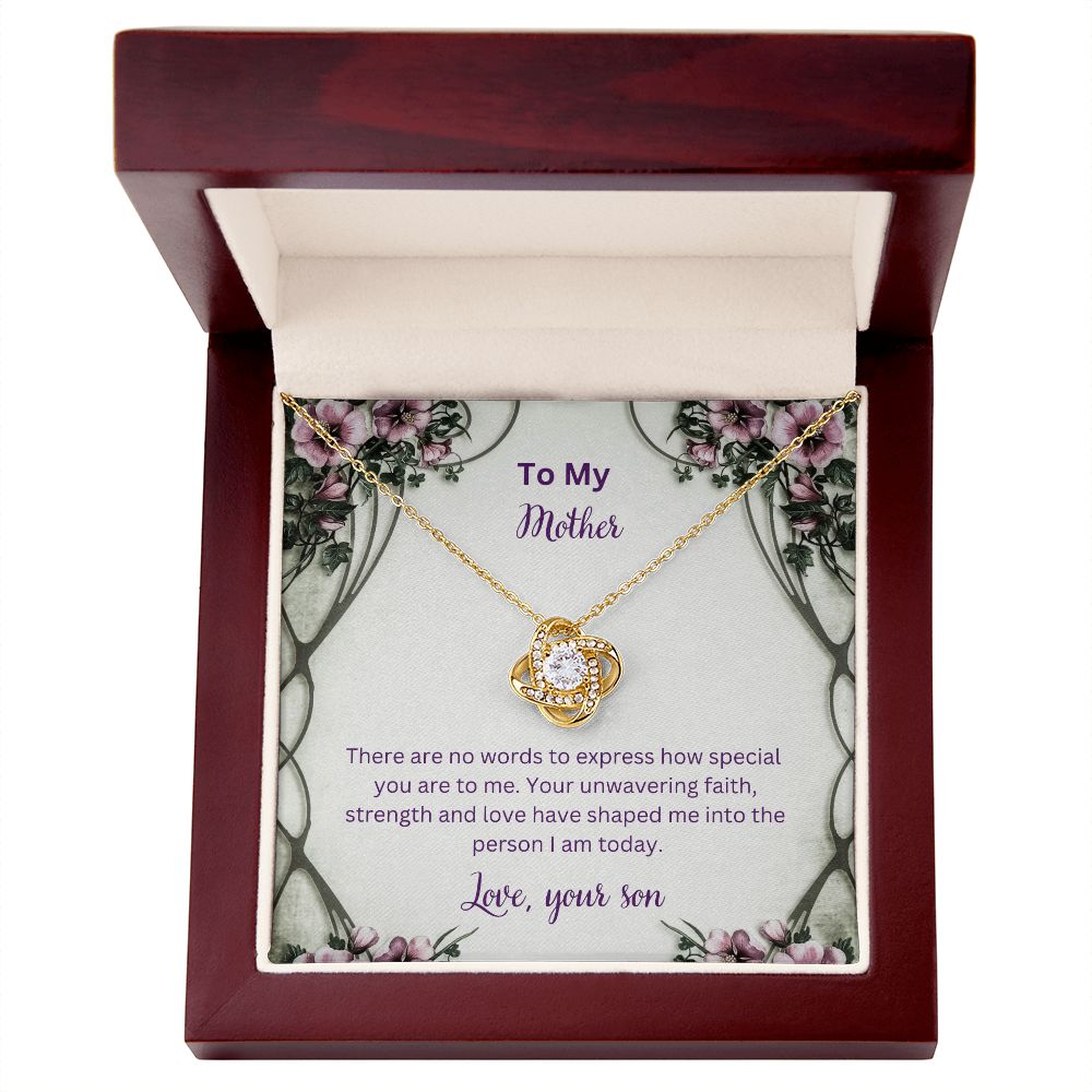 To My Mother - No Words To Express How Special You Are - Love Knot Necklace