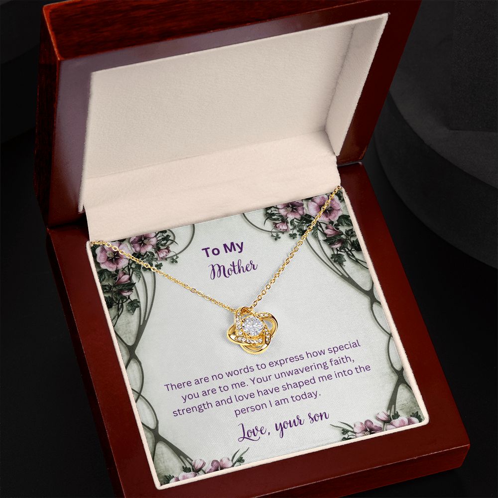 To My Mother - No Words To Express How Special You Are - Love Knot Necklace