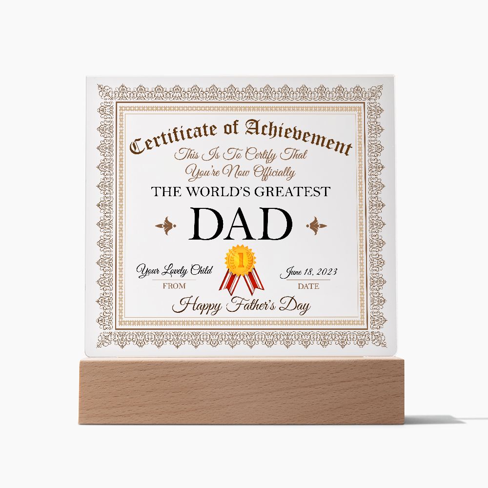 The World's Greatest Dad - Square Acrylic Plaque