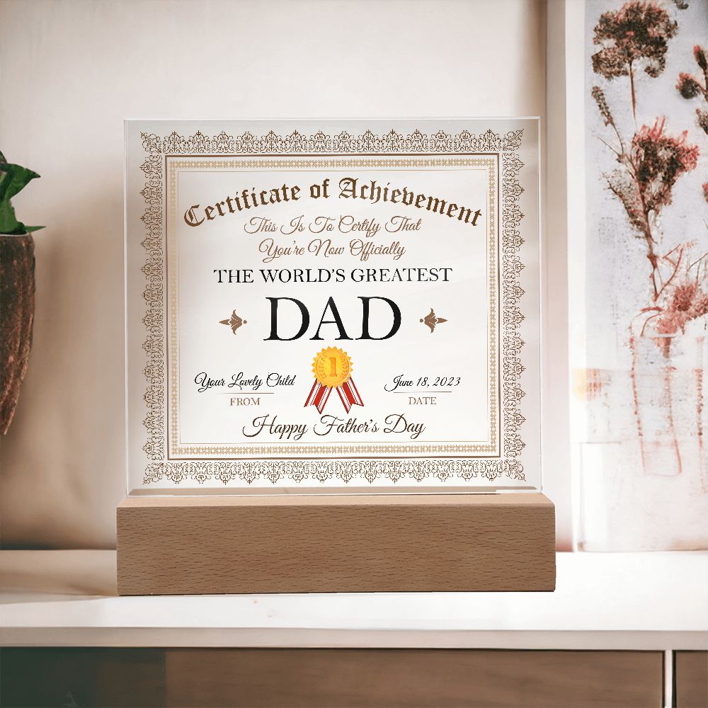 The World's Greatest Dad - Square Acrylic Plaque