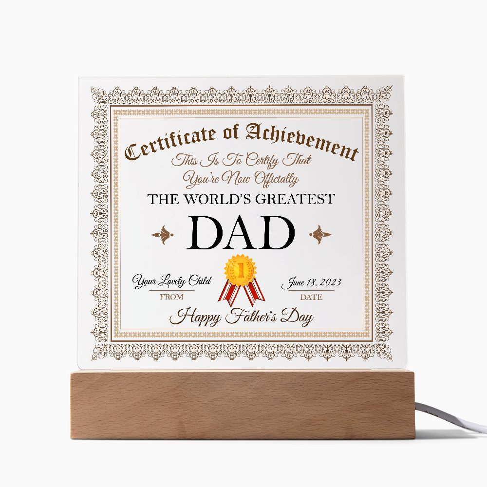 The World's Greatest Dad - Square Acrylic Plaque