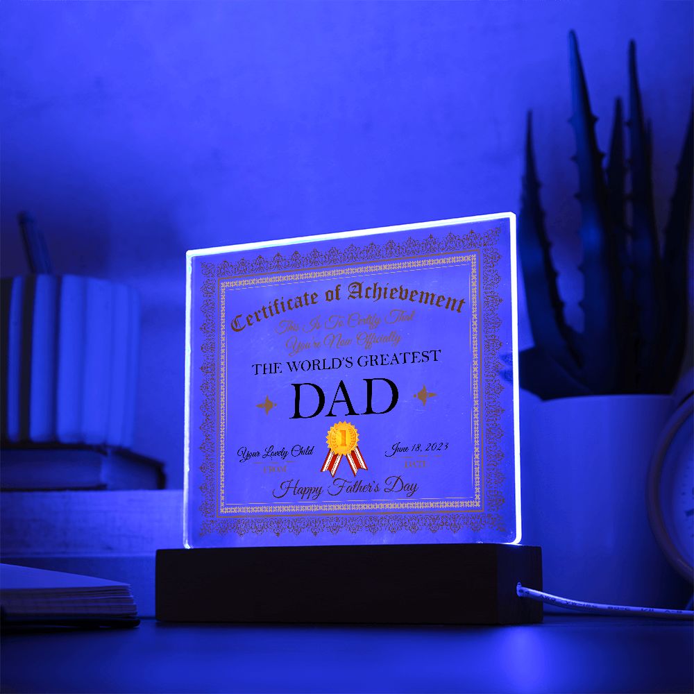 The World's Greatest Dad - Square Acrylic Plaque