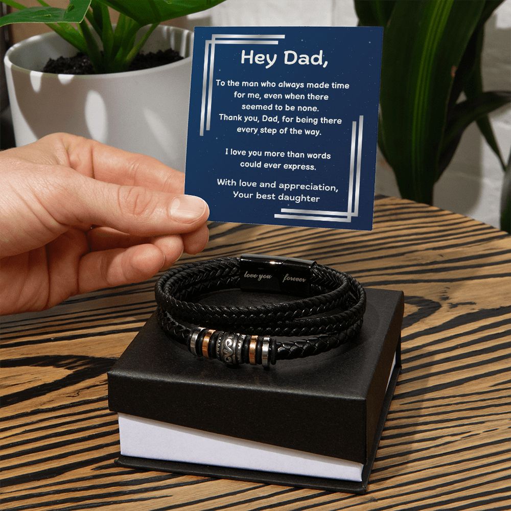 Hey Dad - Thank you For Being There - Men's Love You Forever Bracelet