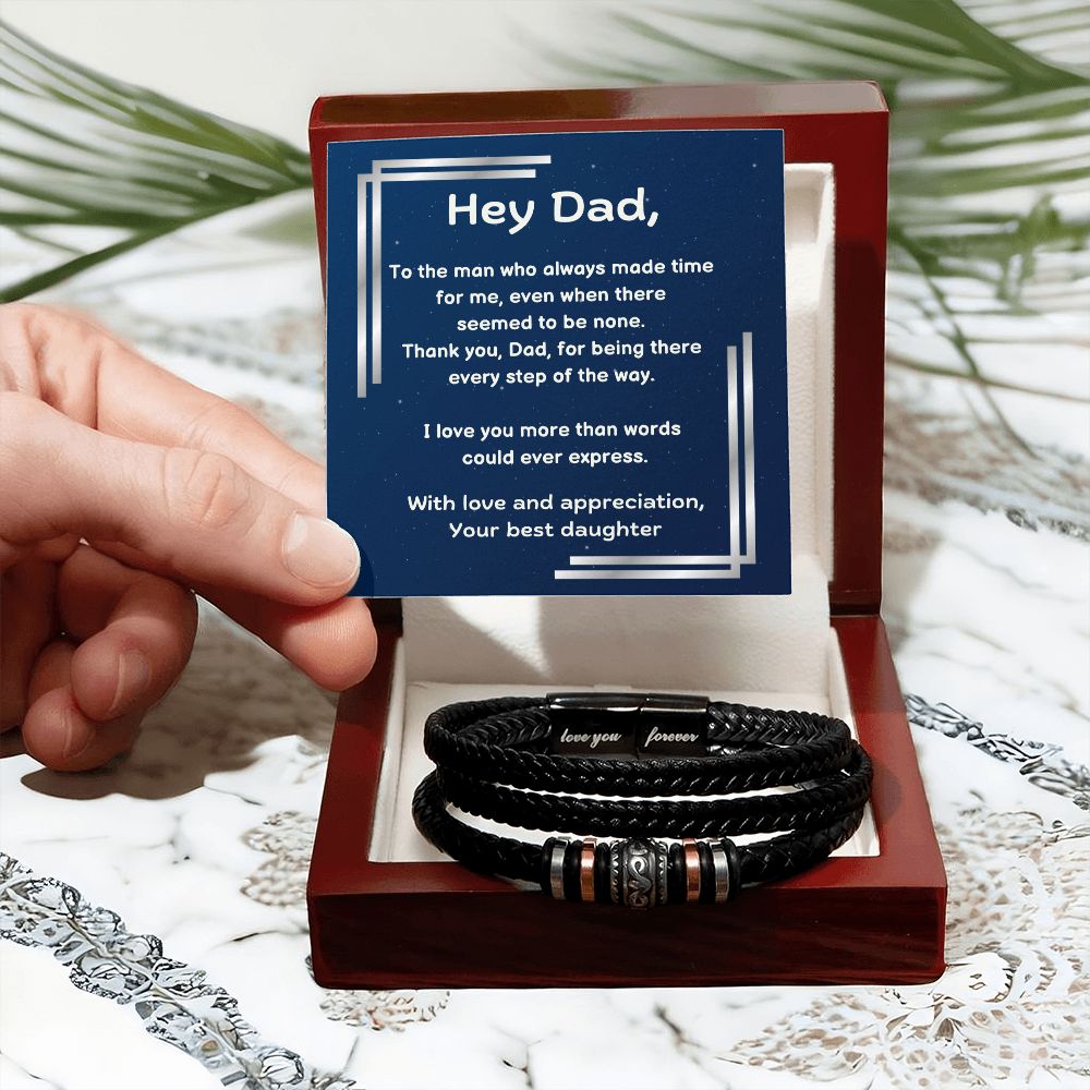 Hey Dad - Thank you For Being There - Men's Love You Forever Bracelet