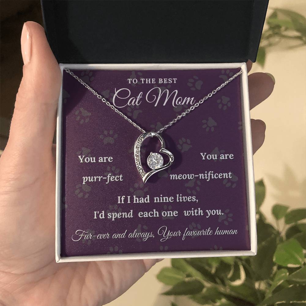 Best Cat Mom Forever Love Necklace